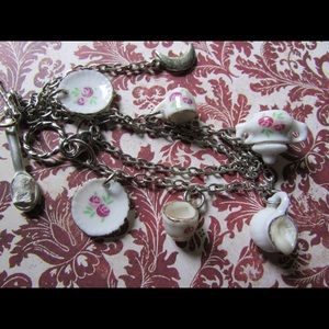 Cute doll house tea party bracelet miniature charm